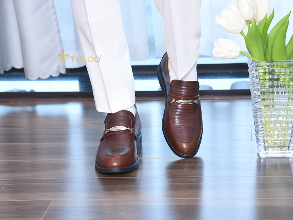 Giày lười tăng 8cm chiều cao da thật